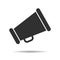 black megaphone icon on white background