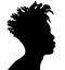 Black Men African American, African profile picture silhouette. Man from the side with afroharren. Dreadlocks hairstyle, afro hair