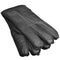 Black Men Deerskin Gloves Large Detailed Isolated Men\'s Fine Grain Deer Leather Glove Pair Macro Closeup Texture