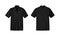 Black mens t-shirt template mockup, Front and back, Realistic illustration isolated on white background.  V