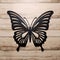 Black Metal Butterfly Art: Laser Cut Name Sign With Transparent Background