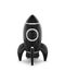 Black metal rocket isolated on white. Clipping path included