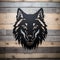 Black Metal Wolf Head Wall Decor - Low Resolution Style