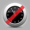 Black metallic button, last minute clock ban icon