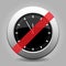 Black metallic button, last minute clock ban icon