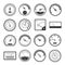 Black meter icon set