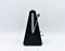 Black metronome isolated on a white background.