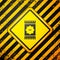 Black Mexican carpet icon isolated on yellow background. Warning sign. Vector
