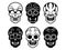 Black mexican skull icons