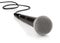 Black microphone with cable isolated