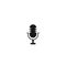 Black microphone icon. linear button. radio, podcast logo