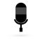 Black microphone icon. Raster.