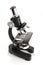 Black microscope isolated on white background