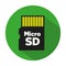 Black microsd card icon with shadow. concept of device, gadget, multimedia, internet, store file, personal electronics, data