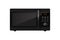 Black microwave oven with timer, front view