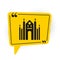 Black Milan Cathedral or Duomo di Milano icon isolated on white background. Famous landmark of Milan, Italy. Yellow