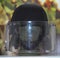 Black military anti mine helmet with visor