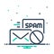 Black mix icon for Anti spam, message and correspondence