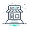 Black mix icon for Closed shop, store and retail