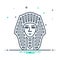 Black mix icon for Egyptian face, pharaoh and giza
