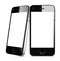 Black Mobile Phones Isolated on White