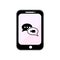 Black mobile UI kit WhatsApp messenger. Smartphone mockup and chat app. Vector illustration