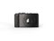 Black modern compact digital photo camera - front view