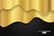 Black Modern Fluid Background Composition with Dark Gradients and Gold Metal Wavy Line