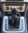 Black modern manual transmission lever. 6 speed gearbox