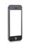 Black modern mobile smart phone with blank screen