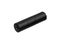 Black modern silencer for weapons. Suppressor that is at the end of an assault rifle