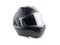 Black modular motorcycle helmet isolated on white background