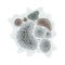 Black mold spots on dust white background. Fungus mildew. Vector illustration.