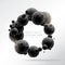 Black molecules frame background in 3d