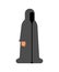 Black monk isolated. Occultist in hood. Monastic cartoon. friar vector illustration