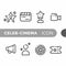 Black monoline color icon symbol compilation of celebrity cinema vector