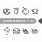 Black monoline color icon symbol compilation of food beverage line art