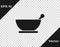 Black Mortar and pestle icon isolated on transparent background. Vector Illustration