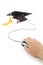 Black Mortarboard and computer mouse