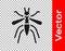 Black Mosquito icon isolated on transparent background. Vector