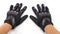 Black Motorcycle gloves isolated