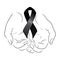 Black mourning ribbon