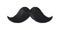 Black moustache. Cute curly simple mustache, hipster barbershop fashion logo, humor party photobooth props, groom