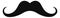 Black moustache icon. Curly fancy male mustache