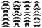 Black moustaches. Mustache silhouettes, hipster and gentleman style elegance design, barbershop facial, face accessory