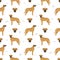 Black mouth cur seamless pattern