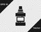 Black Mouthwash plastic bottle and glass icon isolated on transparent background. Liquid for rinsing mouth. Oralcare