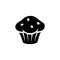 Black Muffin Icon isolated on a White Background Vector Illustration