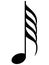 Black music symbol of music six fourth note