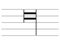 Black music symbol of quadruple whole note on ledger lines